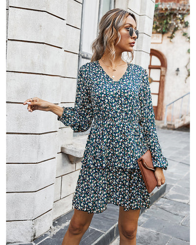 Round Neck Sweet Floral Dress