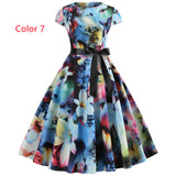 Retro Printed Short Sleeve Dress