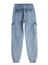 High-waist Wide-leg Elastic Waist Jeans