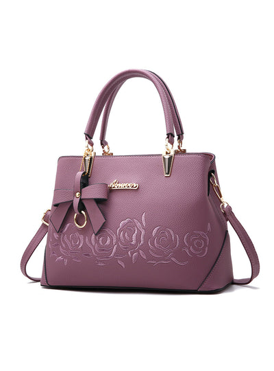 Pu Leather Shoulder Bag Printing Flowers Crossbody Bag