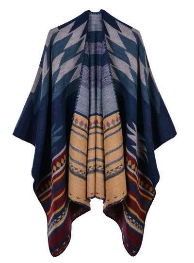 Lengthened Travel Camping Warm Double Cashmere Cloak