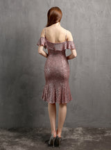 Sheath Sequins Straps Party Dress