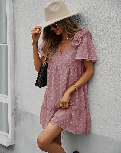 V Neck Sexy Short Dress