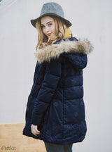 Winter Down Jacket Embroidery Fur Jacket Warm 