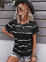 Summer Printed Lightning Pattern Top