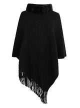 Women's Cape Fur Collar Tassel Coat