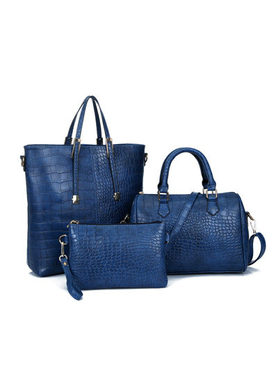 3Pcs Luxury Alligator Crocodile Women Leather Handbag