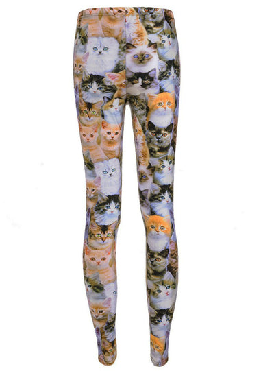 Cats Leggings Digital Print Pants Trousers 
