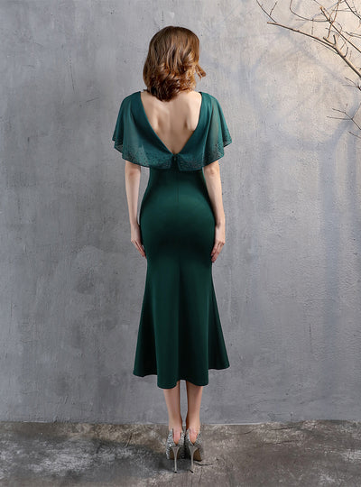 V-neck Mermaid Short Prom Dress