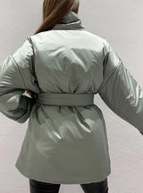 Women Elegant Spring Stand Collar Cotton Jackets