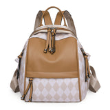 Soft Pu Contrast Color Small Shell Bag Backpack