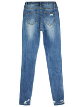 Punched Stretch Jeans Pencil Pants