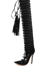 Lace Up Knee High Boots Gladiator Roman Sandals