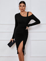 Split Long Sleeve Sexy Dress