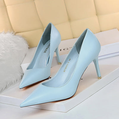 Shallow Pointed High Heel Shoes