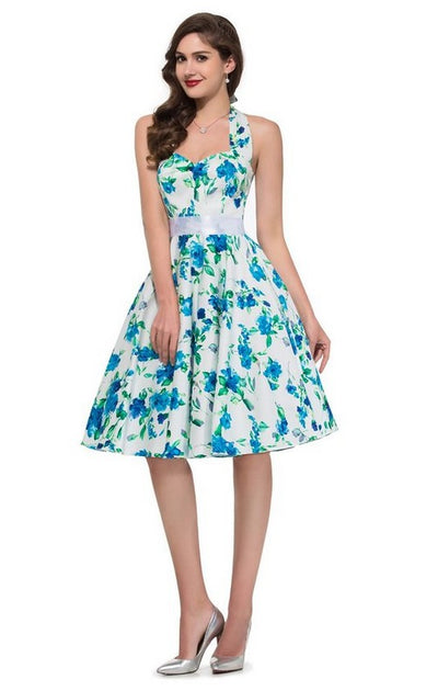 Retro Printed Sling Dress