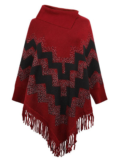 Loose Tassel Sweater Shawl Cloak