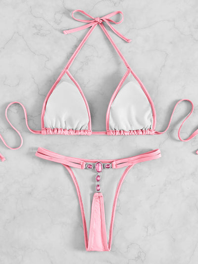 Crystal Diamond Thong Beach Bikini