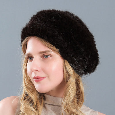 Rabbit Fur Hat Winter Ladies Warm Hat