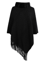 Women's Cape Fur Collar Tassel Coat