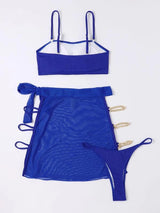 Yarn Three-piece Chain Swimsuit Bikini