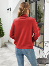 Loose-sleeved High Neck Sweater