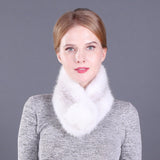 Warm Ladies Mink Fur Scarf Fox Fur Ball