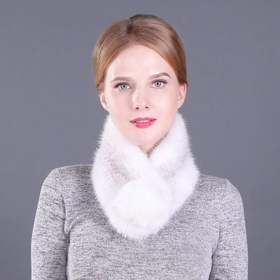 Warm Ladies Mink Fur Scarf Fox Fur Ball