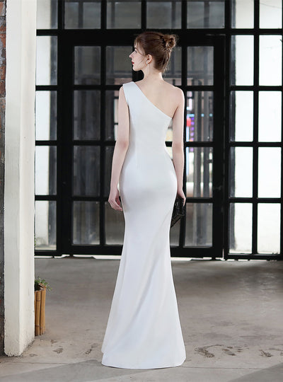 One Shoulder Slim Fishtail Dress