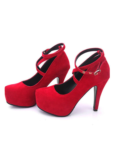 Pumps High Heels Ankle Strap Shoes Stiletto Heel 