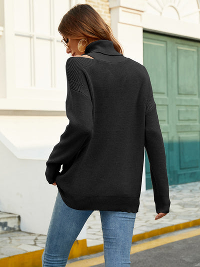 Sexy Lapels Long Sleeve Sweater
