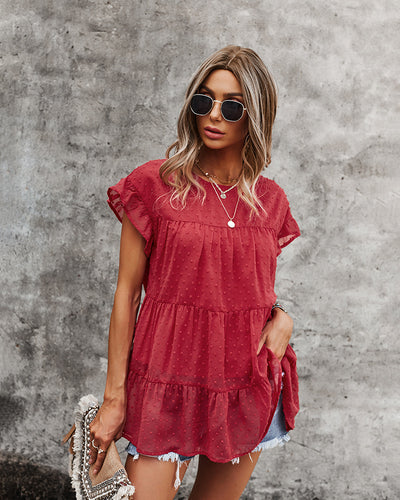 Round Neck Short Sleeve Loose T-shirt