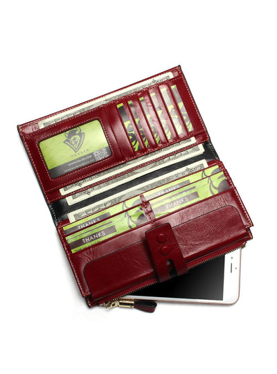Leather High Quality Long Design Clutch Cowhide Wallet