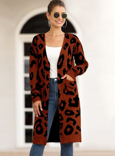 Camo Cardigan Leopard Print Sweater Coat