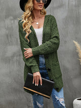 Knitted Button Hooded Cardigan Jacket