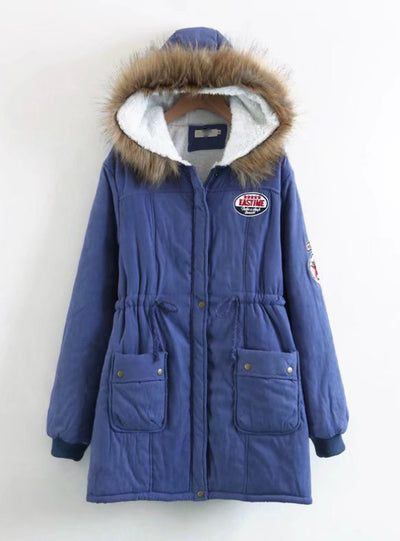 Wool Collar Hat Cotton-padded Jacket Cashmere 