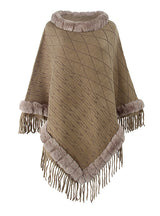 Collar Solid ColorKnitted Cape Shawl