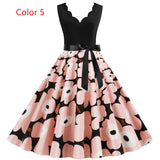 Sleeveless V-neck Burnt Print Dress