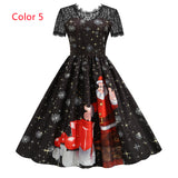 Lace Stitching Short Sleeve Printed Dress