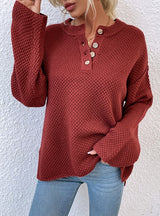 Round Neck Button-down Cardigan Sweater