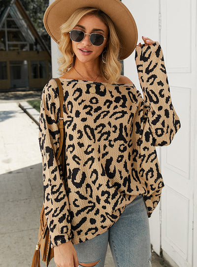Leopard Print Crew Neck T-shirt