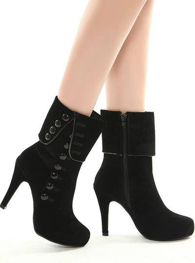 Women Boots High Heels Ankle Boots Platform Shoes 
