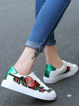 Embroidery Shoes Woman Loafers Autumn Fisherman 