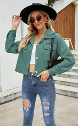 Lapel Button Long Sleeve Jacket