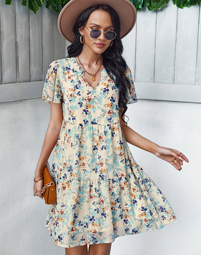 Women Printed Summer Mini Dress