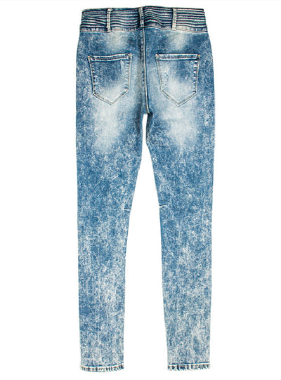 Women Stretch Holes Pant Jeans