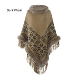 Bead Tassel Hem Cape Shawl