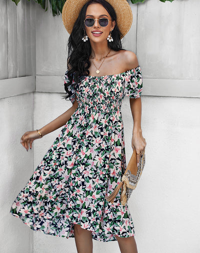 Bohemian Printed Short Sleeve Dress