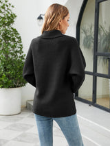 Loose Turtleneck Top Solid Color Sweater