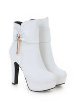 Women Boots Platforms Square Heel Ankle Boots
